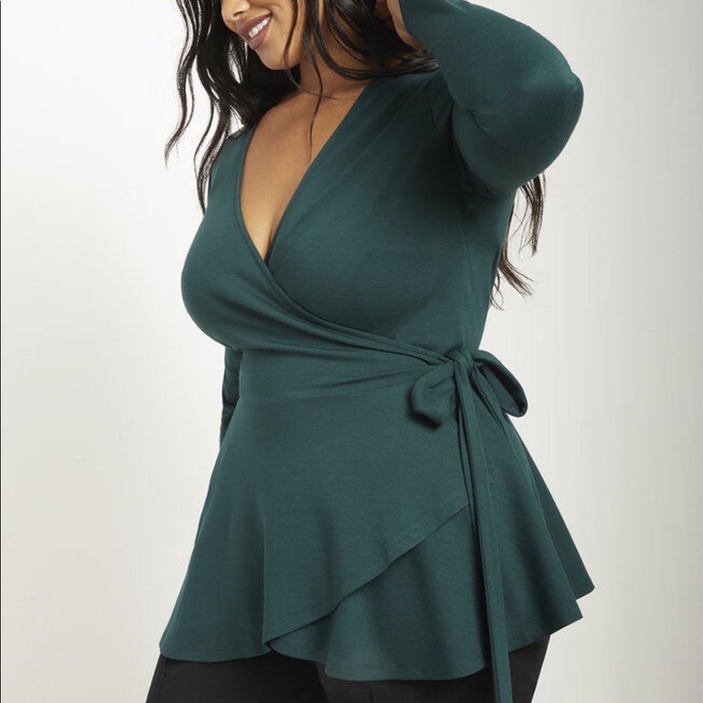 Peplum wrap top